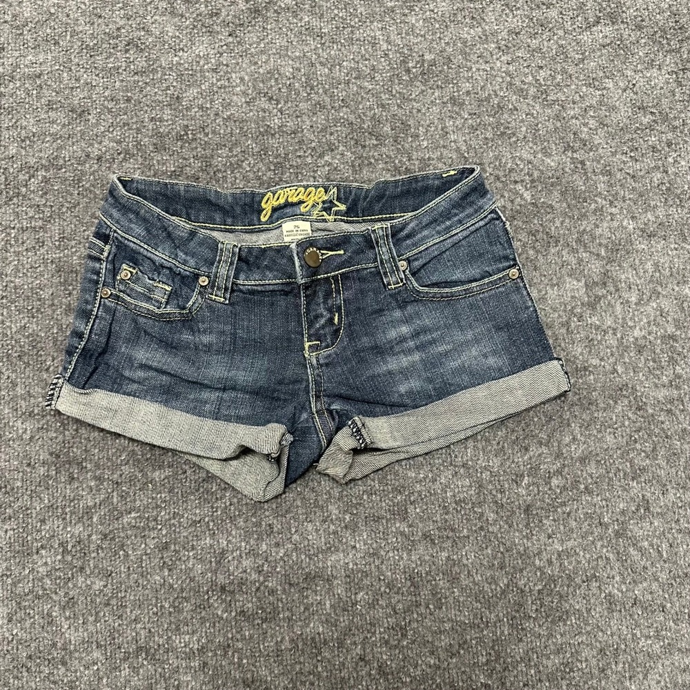Garage Denim Shorts Womens Size 25 Blue Low Rise Cuffed Hem Casual Jean Shorts